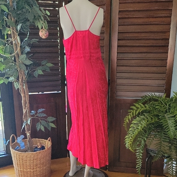 Privacy Please Red Slip Dress Slinky Lingerie Sundress Spaghetti Strap Medium - Picture 2 of 6